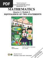 Mathematics: Quarter 2: Module 8 Equivalence of Two Statements