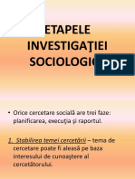 Etapele Investigatiei Sociale