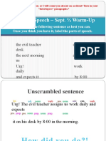8 Parts of Speech - Sept. Warm-Up