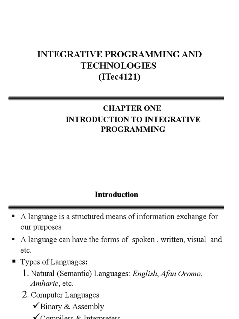 Integrative Programming and Technologies (Itec4121) | PDF | Dynamic Web ...