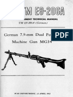 German 7.9MM Dual Purpose Machinegun MG34 Technical Manual (TM E9-206A)