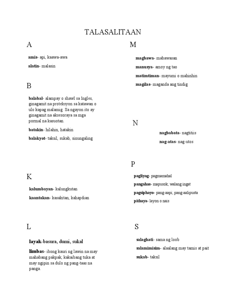 TALASALITAAN | PDF
