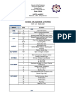 School Calendar of Activities