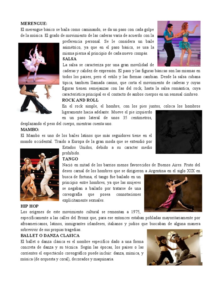 10 Tipos de Danzas Populares | PDF | Ballet | Bailes