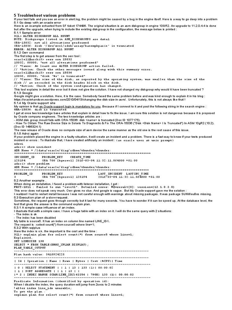 Troubleshooting Oracle ASM Errors | PDF | Database Index | Data Management