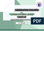 Classroom Observation Tool-Rpms: Profici Ent Tea Chers