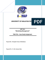 University of Malaysia Perlis: BFT 515 - "Marketing Management" TWG TEA - Case Study Assignment