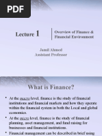 Overview of Finance & Financial Environment: Jamil Ahmed Assistant Professor