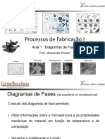 Processos de Fabricação I Aula 1 Diagrama de Fase ( I )