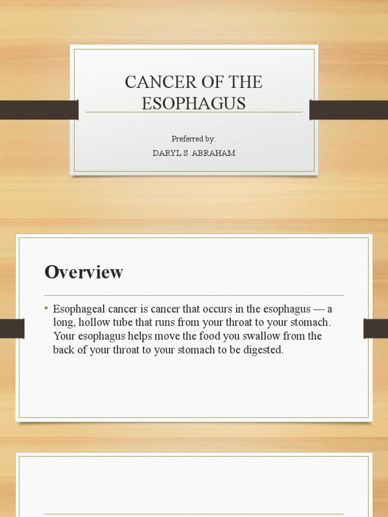 Esophageal Cancer Overview & Care | PDF | Esophageal Cancer | Esophagus