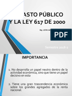 Gasto Público y Ley 617 de 2000 2018-2