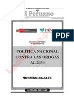 Decreto Supremo 192 2020 PCM Politica Nacional Contra Las Drogas 2030 LP