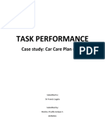 Task Performance: Case Study: Car Care Plan (CCP)