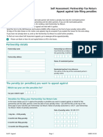 About This Form: Self Assessment: Partnership Tax Return Appeal Against Late Filing Penalties