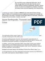 Japan Earthquake, Tsunami and Nuclear Crisis: / Nætʃ.ɚ. L Dɪ Zæs - Tɚ