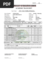 B.Ed Early Childhood Education: Serial No. 426