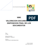 WIKI VALORACION DOCUMENTAL Y DISPOSICION - Trabajo