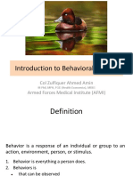 Introduction To Behavioral Science: Col Zulfiquer Ahmed Amin Armed Forces Medical Institute (AFMI)