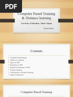 Computer Based Training & Distance Learning: University of Education, Vehari Campus