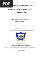 Internship Experience At: Anbessa City Bus Service Enterprise