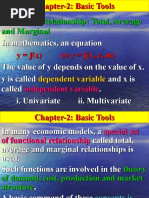 Functional Relationship: Total, Average and Marginal