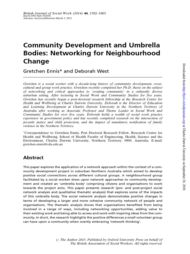 Networking for Community Development | PDF | Community | Social Network