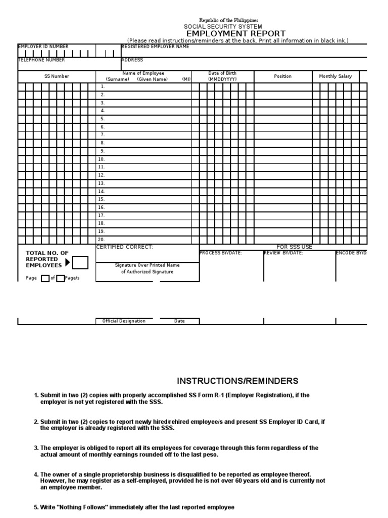 SSS_R1A_Form [EDocFind.com] | Identity Document | Social Security
