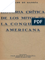1929 de Gandia Enrique Historia Critica de Los Mitos de La Conquista de America