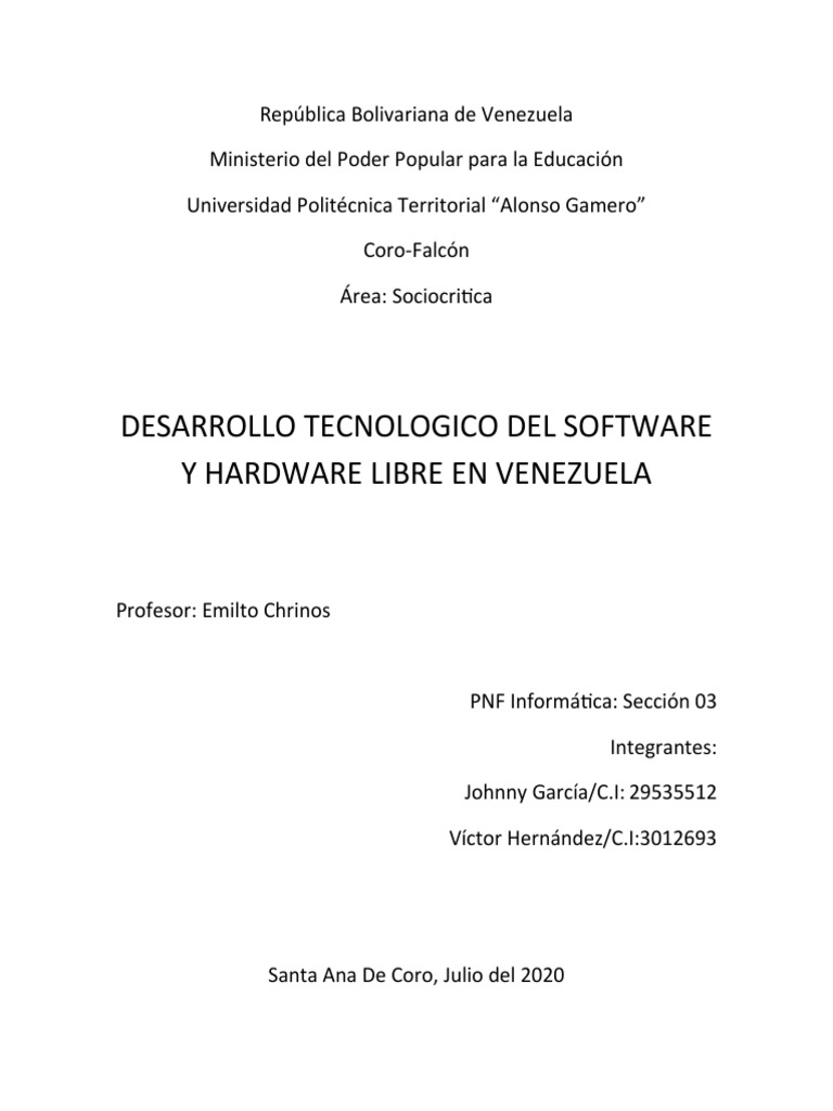 Desarrollo de Hardware Libre en Venezuela | PDF | Software libre ...