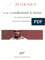 Le Condamne A Mort Et Autres Poemes, Suivi de Le Funambule by Jean Genet