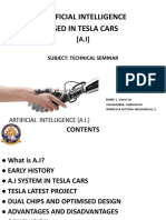 Artificial Intelligence Used in Tesla Cars: Subject: Technical Seminar