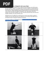 Structural Balance Testing For The Lower Body