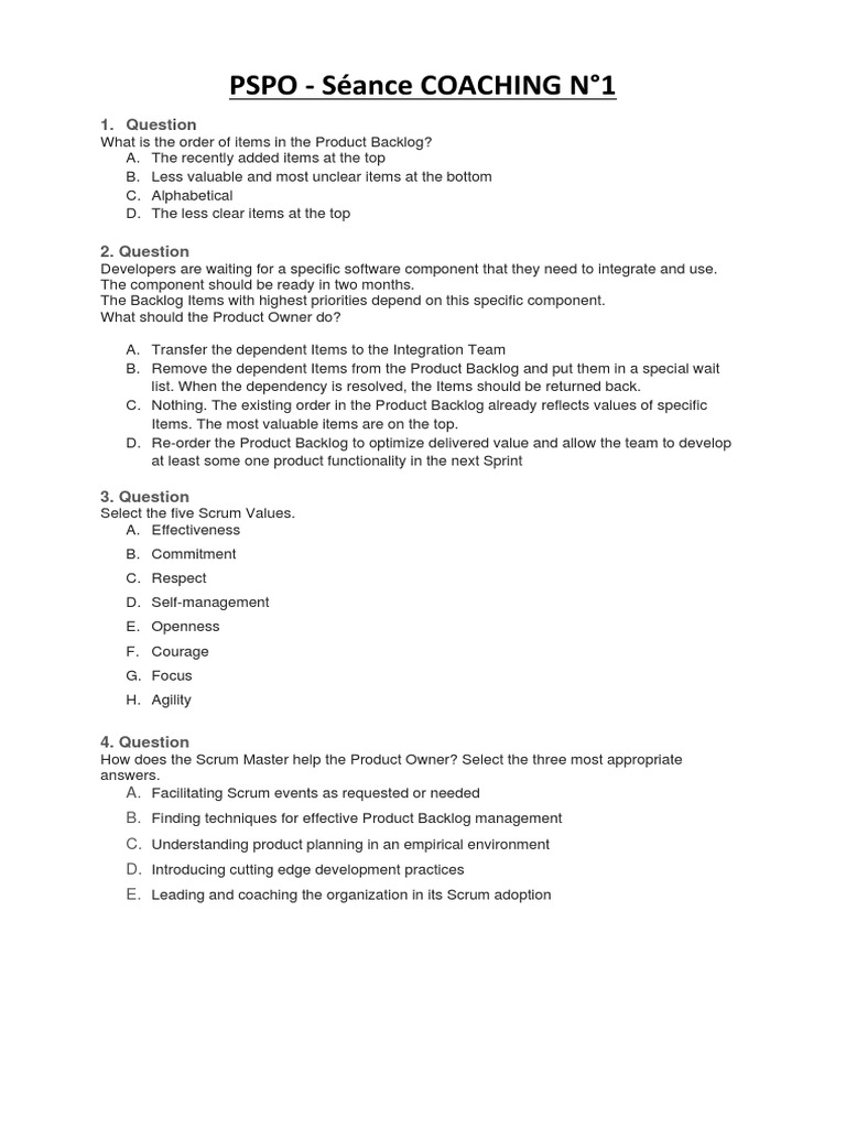 PSPO-II Online Test