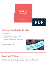 Wisdom Literature - Proverbs