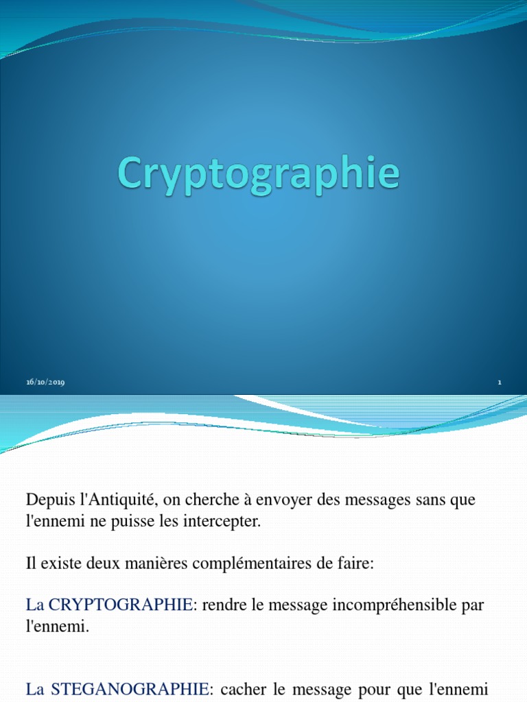 Introduction à la Cryptographie et Steganographie | PDF | Cryptage ...