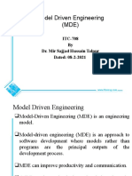 Model Driven Engineering (MDE) : ITC-708 by Dr. Mir Sajjad Hussain Talpur Dated: 08-2-2021