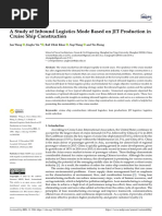 A Study of Inbound Logistics Mode Based On JIT Production in Cruise Ship Construction