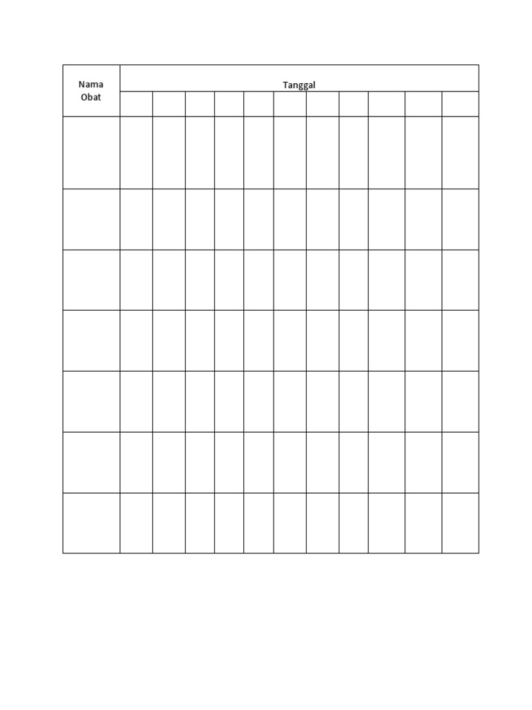 Format Jadwal Minum Obat | PDF