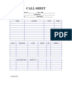 Callsheet Copy