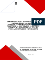 Lineamientos saneamiento vinculación inversiones cadenas funcionales indicadores brechas