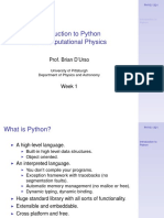 Introduction To Python For Computational Physics: Prof. Brian D'Urso