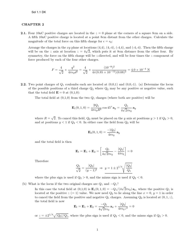 Electrostatics: Force and Field Calculations | PDF | Volume | Electric ...