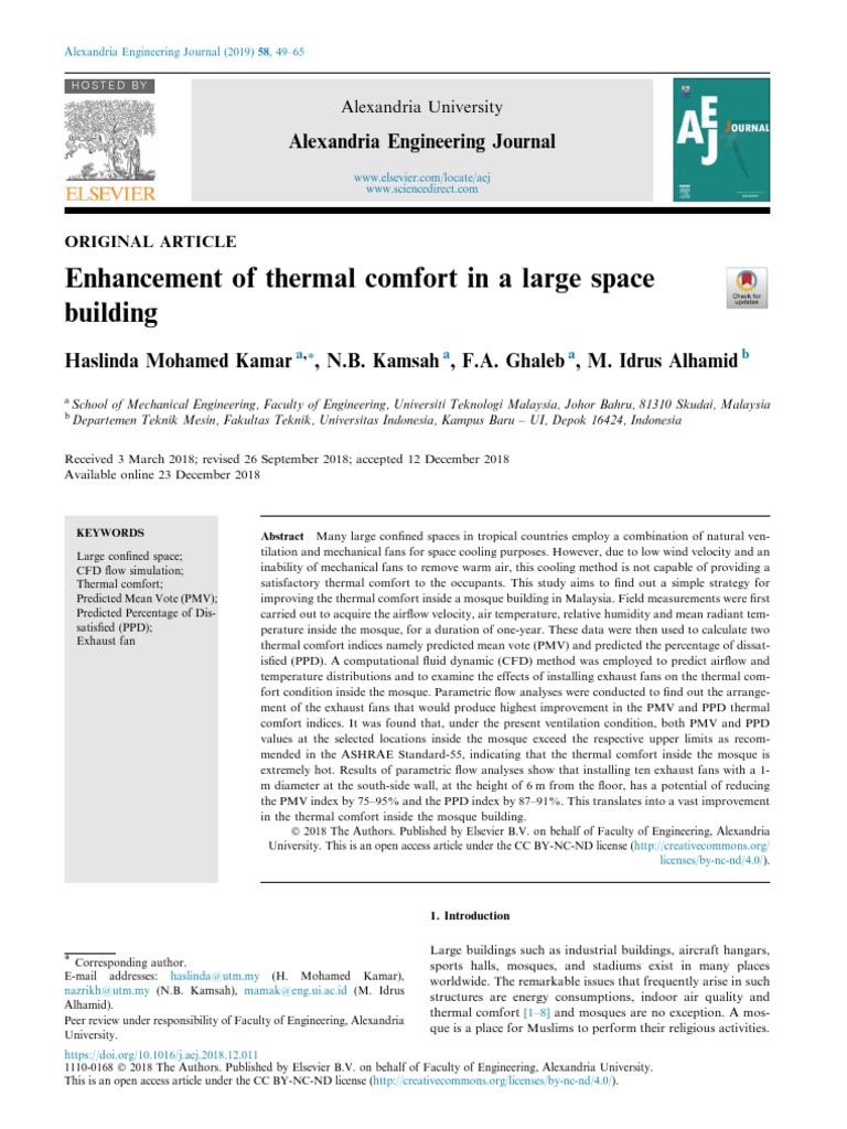 Enhancement of Thermal Comfort in A Large Space Building | PDF ...