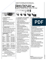 Spare Parts List Return Line Filter RF: Up To 15000 L/min, Up To 25 Bar