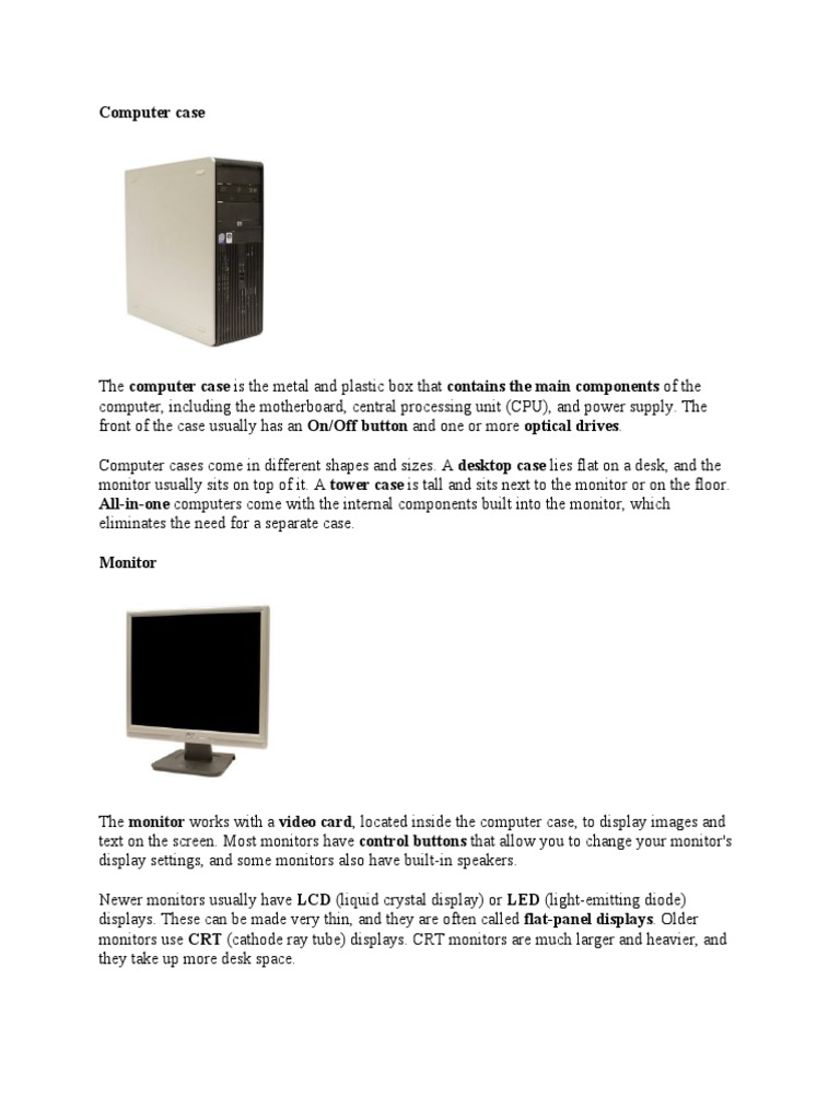 Understanding Computer Case Components | PDF | Computer Monitor | Image ...