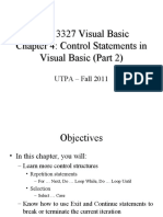 CSCI 3327 Visual Basic Chapter 4: Control Statements in Visual Basic (Part 2)