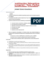 Informe técnico pedagógico áreas personal social y religión