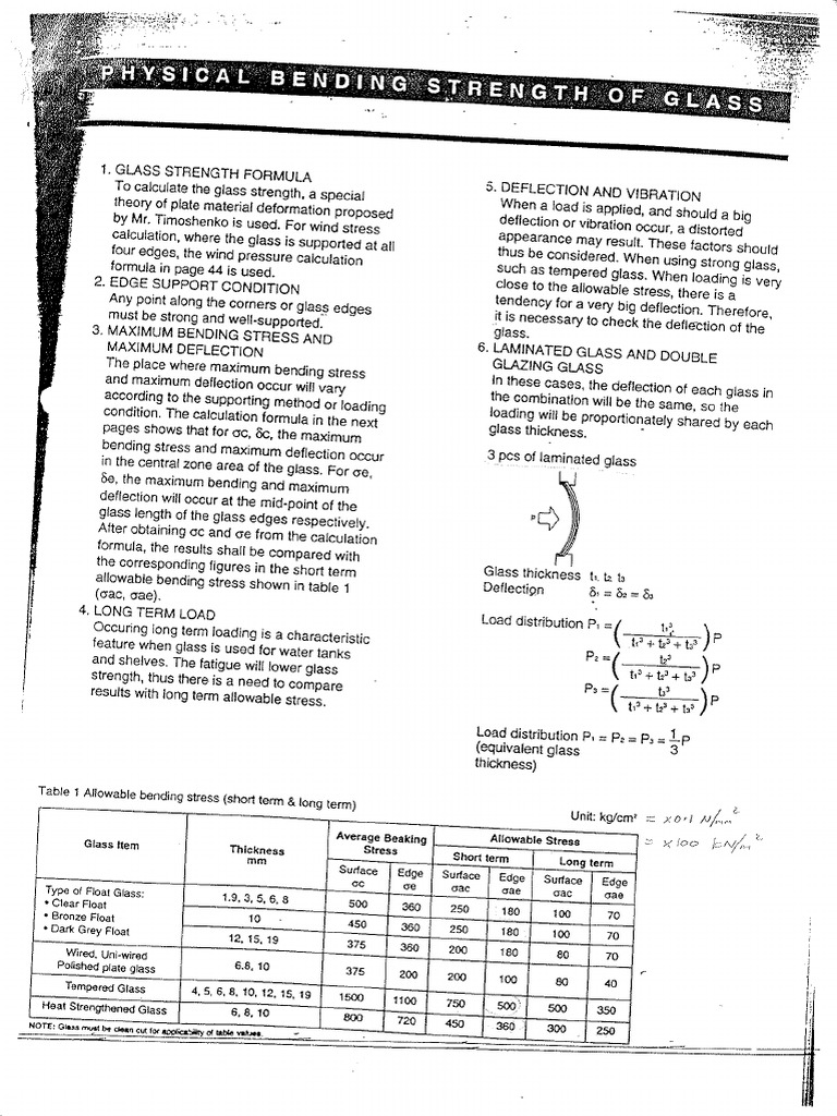 Bending Strength of Glass | PDF