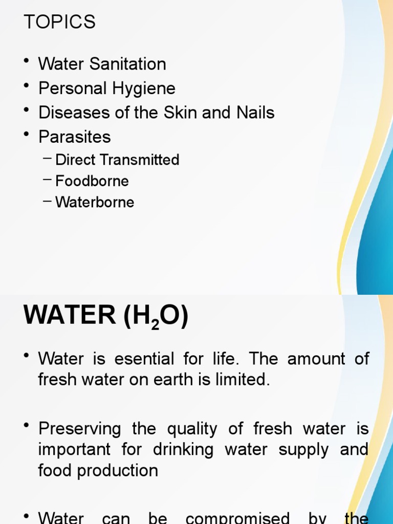 Sanitation and Hygiene PDF Drinking Water Disinfectant