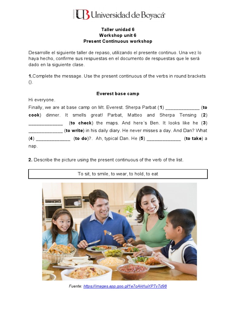 Present Continuous Practice Workshop | PDF | Grammar | Morphology